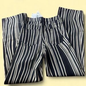 Mango Black and White Striped Men's Dress Pants